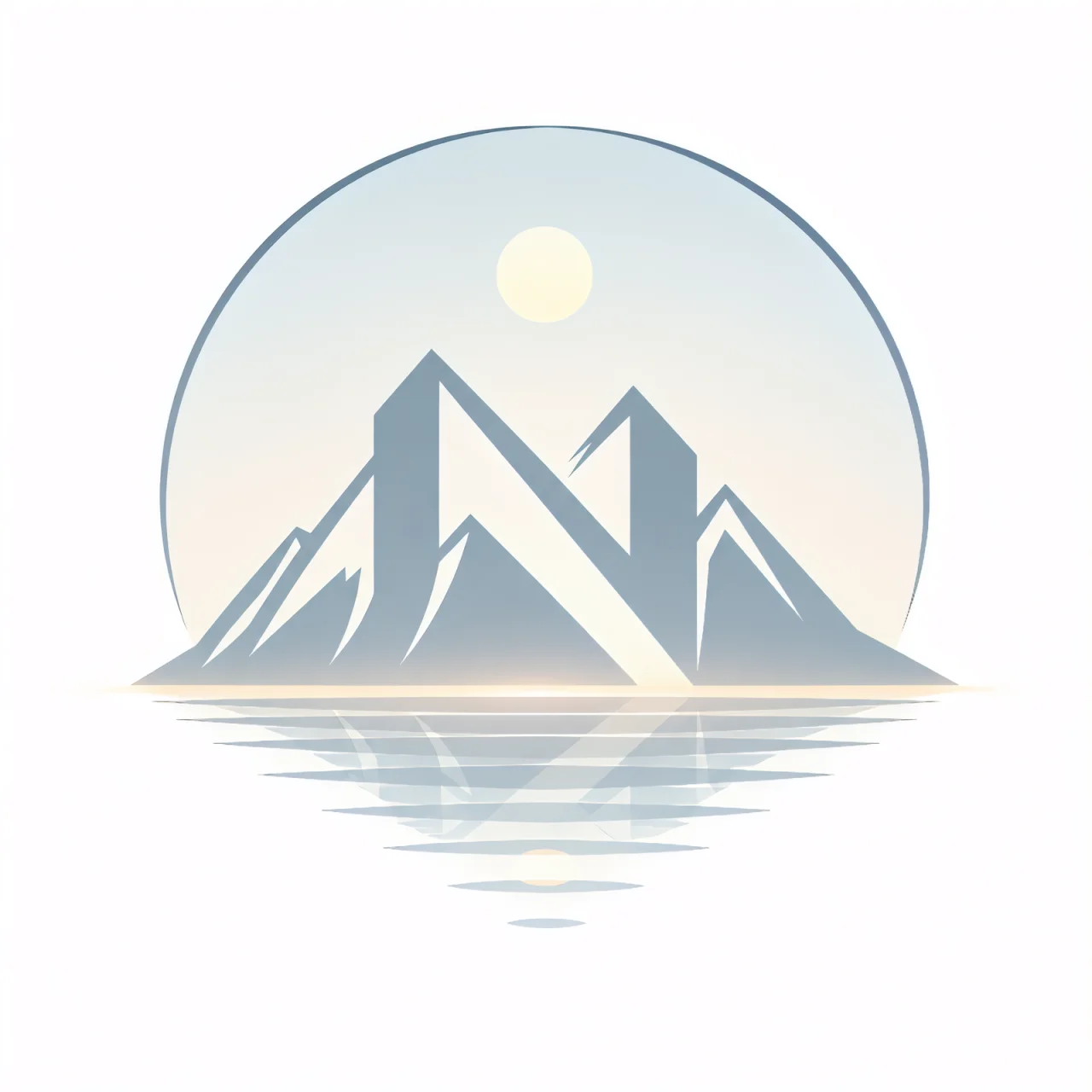 Minimalist Nordic winter landscape with snow-covered mountains, calm lake reflection, soft dawn blue light, and a quiet Scandinavian atmosphere representing renewal after polar silence.