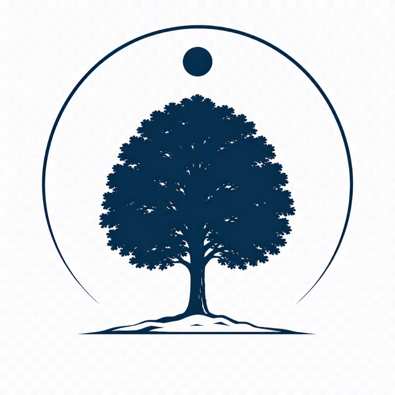 Minimalist Scandinavian larch tree symbol illustration with a single geometric northern larch centered on a clean background, representing seasonal change, natural memory, and Nordic simplicity.