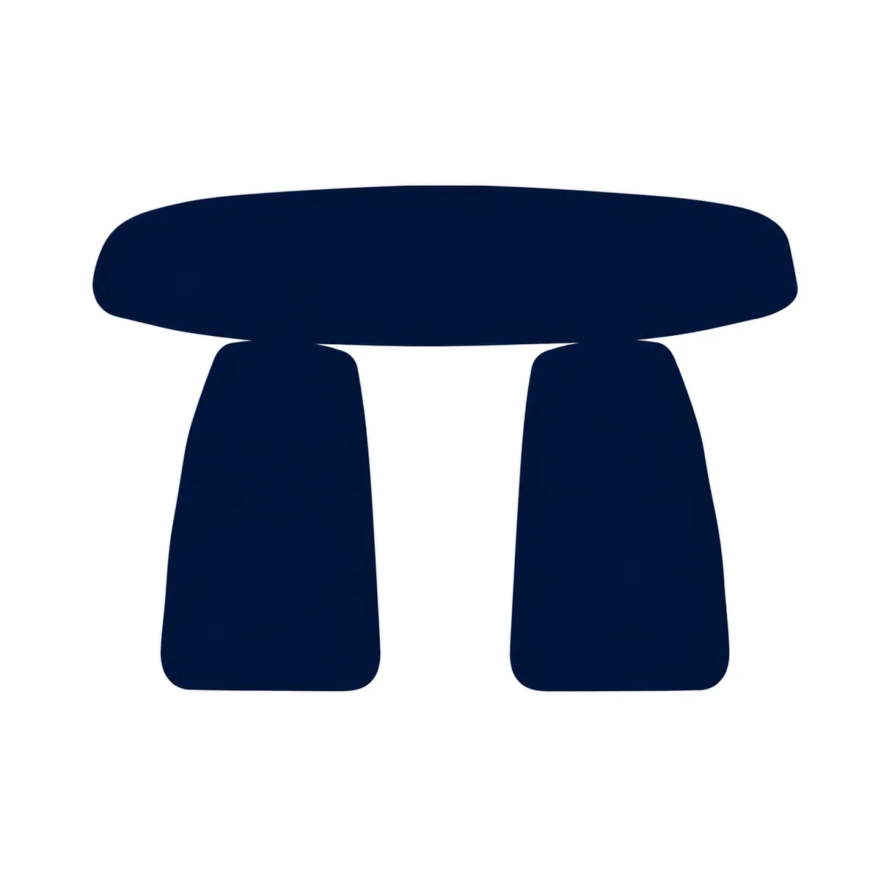 Minimalist Scandinavian dolmen stone structure illustration with balanced horizontal and vertical stones centered on a clean background, representing earth memory, ancient structure, and Nordic simplicity.