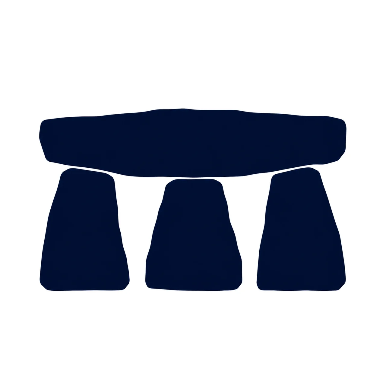 Minimalist Scandinavian stone symbol illustration showing a balanced central stone formation, Nordic gray and blue tones, clean geometric composition, large negative space, and peaceful timeless atmosphere.