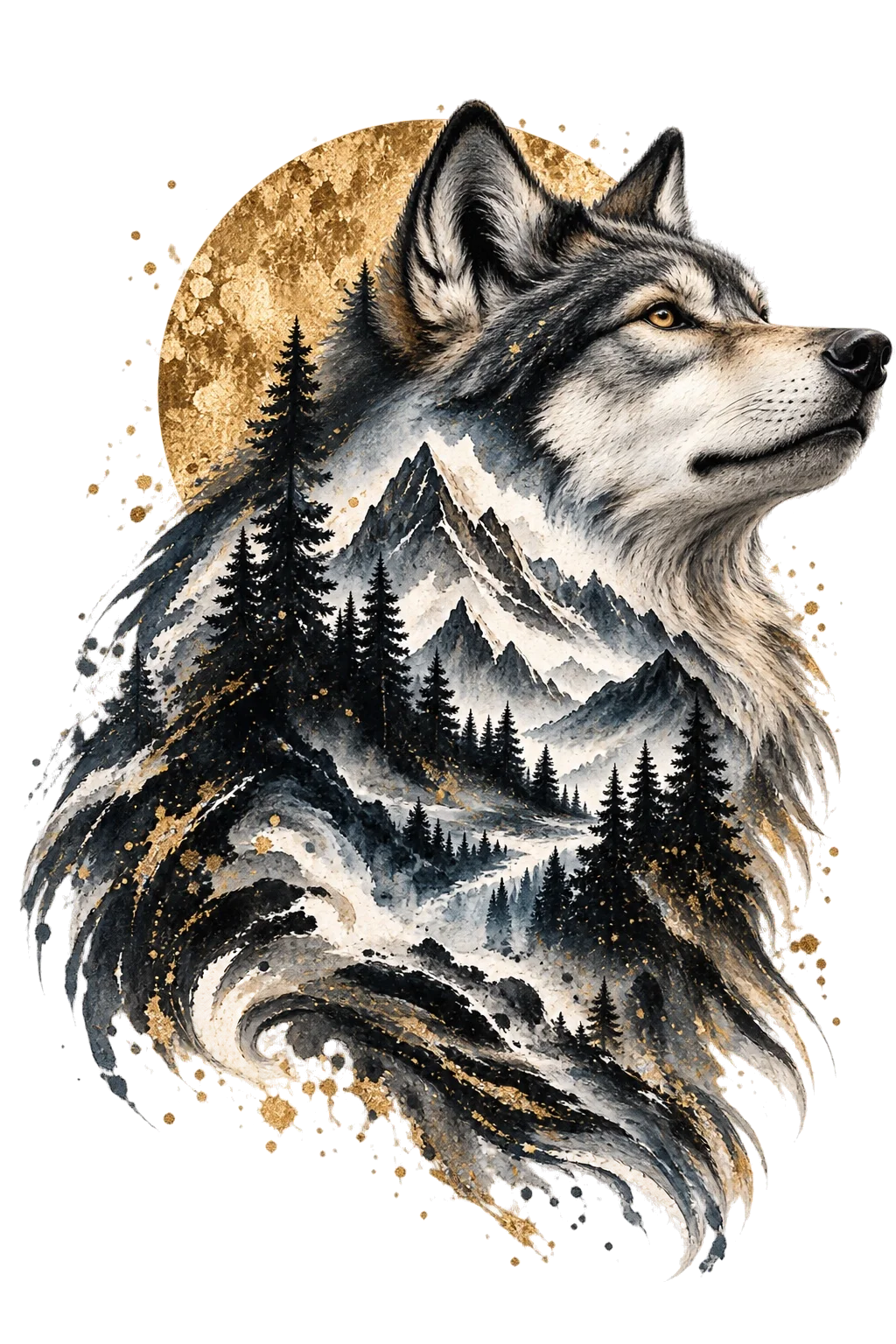 Wolf of the Alpine Falls — Wildscape Within